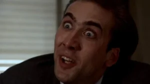 When Memes Became More Famous Than Movies 1 A Young Nicolas Cage Giving An Exaggerated Facial Expression. From